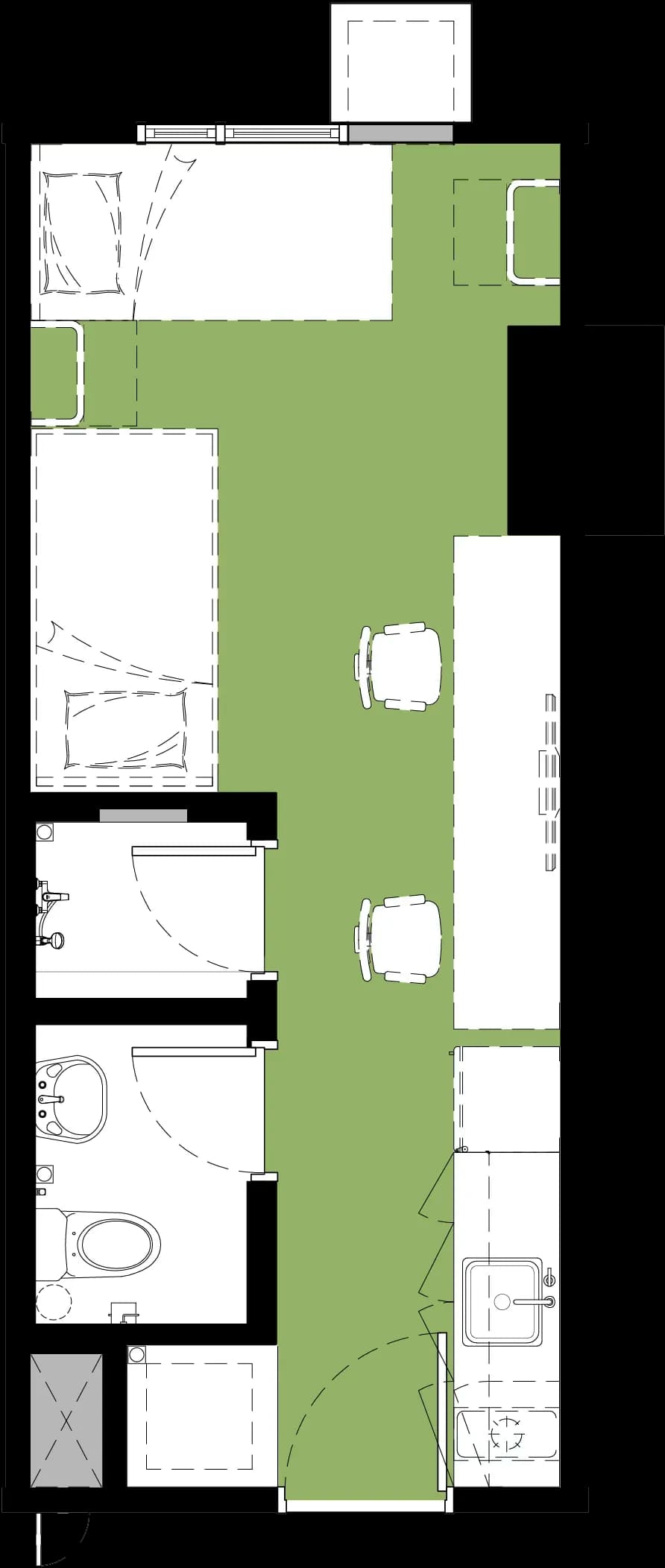 Studio C - unit floor plan at Quinta Torre Lorenzo