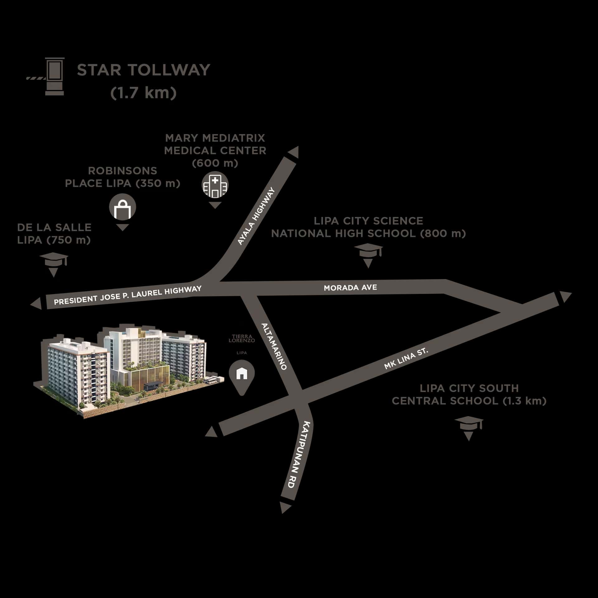 Merano at Tierra Lorenzo Lipa location map