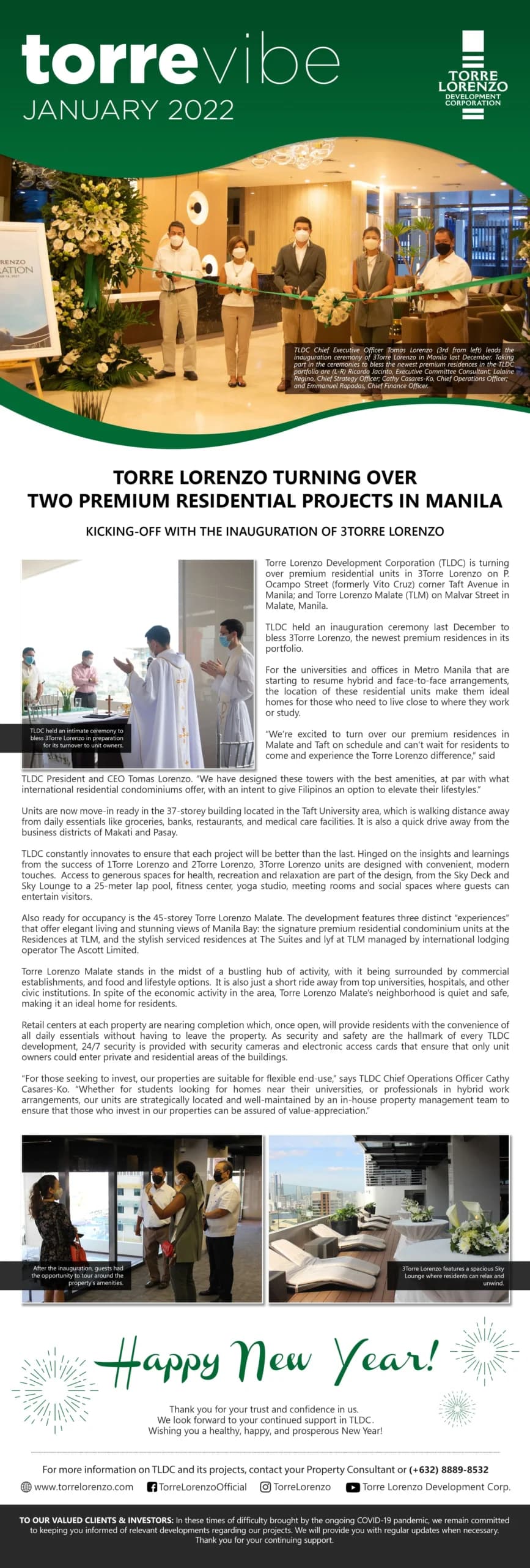 Torre Lorenzo turning over two premium residential projects in Manila