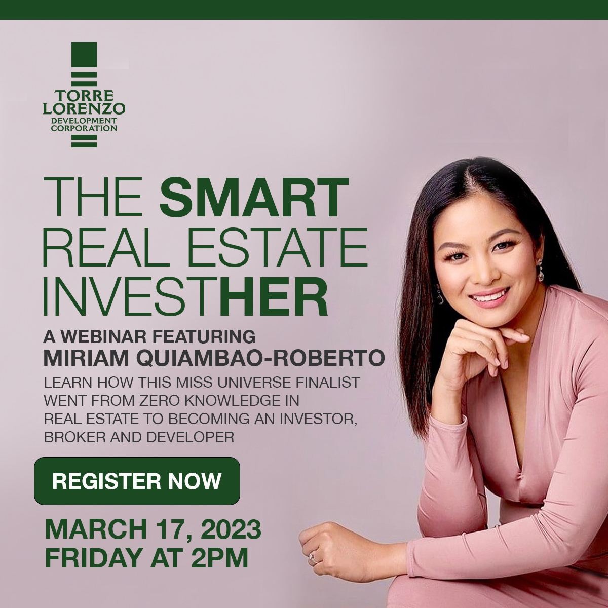 Miriam Quiambao-Roberto to talk about her real-estate investing journey this National Women’s Month