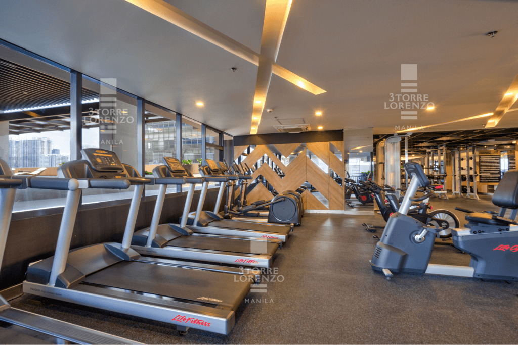 a fully equipped fitness center at 3Torre Lorenzo