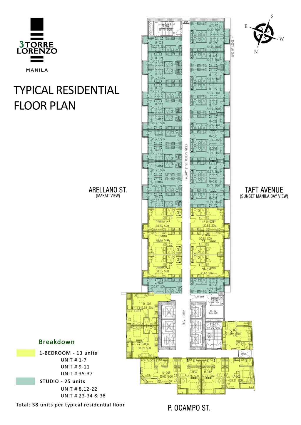Typical Residential Floor Plan of 3Torre Lorenzo