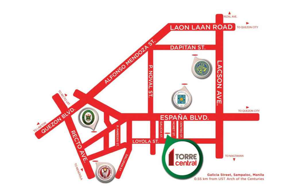 Torre Lorenzo Central Vicinity Map